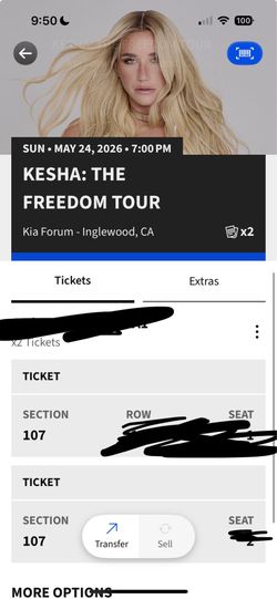 2 Kesha Tickets at the Kia Forum