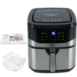 Air Fryer-1700W 10 Quart Large Family-sized Air-fryer Oven with Non-stick Basket, 100 Recipes, Digital LED Display Touchscreen and One-touch 10 Preset