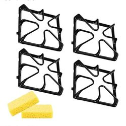 New Upgraded WB31K10034 Burner Grates, Cast Iron Replacement Parts for GE Gas Stove Top, 8.54 X 8.54 inches Square Grates 4-Pack