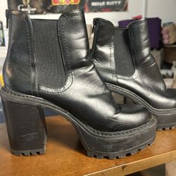 Size 8 Black Platforms Boots