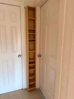 Thin & Tall Wood Bookcase — Adjustable Shelves