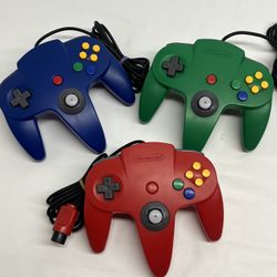 Nintendo 64 N64 Controller Lot Bundle Of Three OEM Original NUS-005