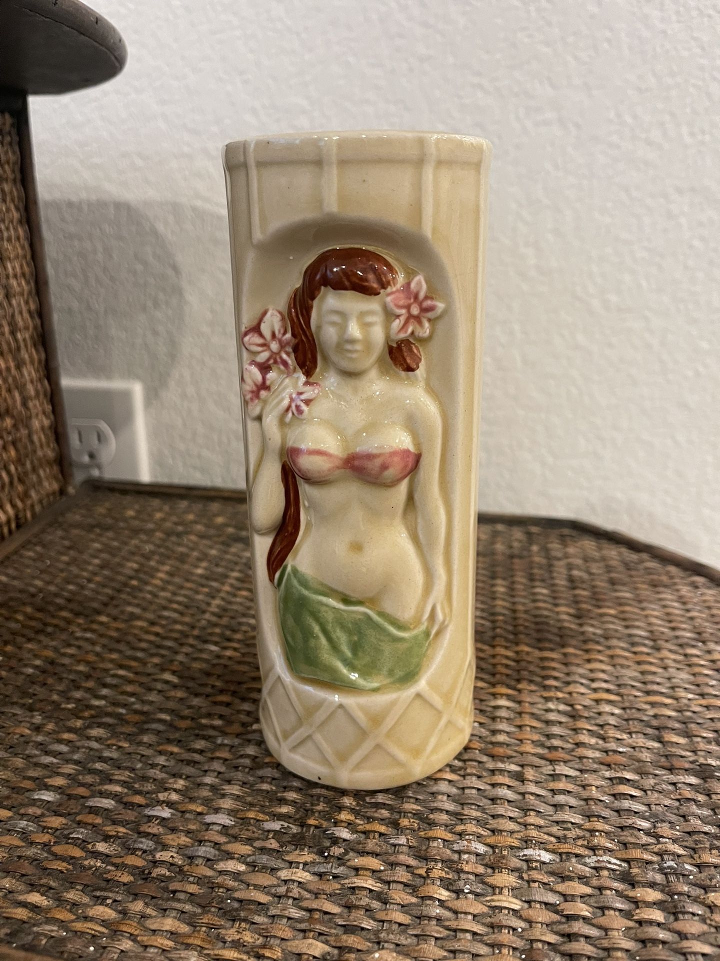 Vintage Orchids of Hawaii R-79 Hula Girl Tiki Mug Japan 1960s Barware Hawaiiana