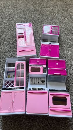 Modern Kitchen Dollhouse Playset Pink