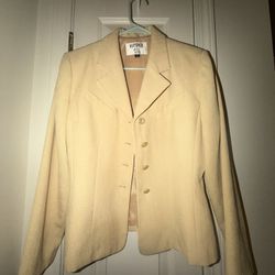 Vintage Kasper Light Cream Notch Collar Blazer