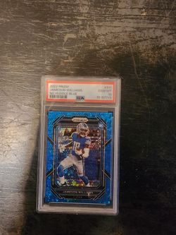 NUMBERED PSA 10 JAMESON WILLIAMS 2022 ROOKIE CARD - Panini PRIZM Jameson Williams No Huddle Blue 