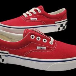 VANS Era Check Block - Tango Red Men’s 6 M Usa Women’s 7.5 M Usa 