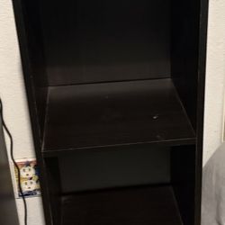 Sleek Black 3-Shelf Bookcase / Storage Organizer