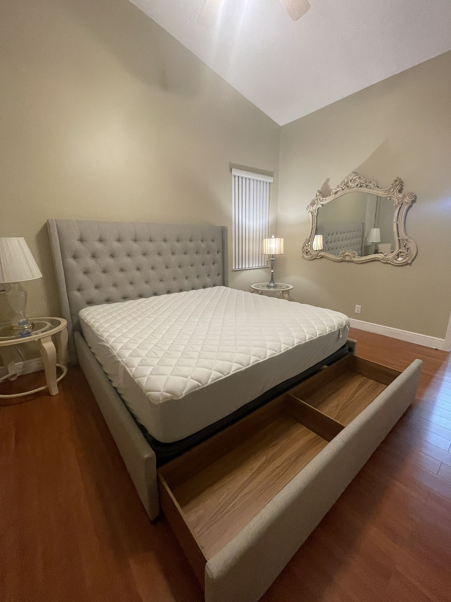 King Size Bed Gray
