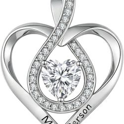 NEW Rasaro Infinity Heart Necklace for Women, 925 Sterling Silver Heart Necklace Engraved “My Person”, Silver Birthstone Necklace, Valentine’s Day & B