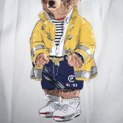 Polo Ralph Lauren Limited Edition CP 93 Sailing Bear Fleece Hoodie Sweatshirt Size 2XL