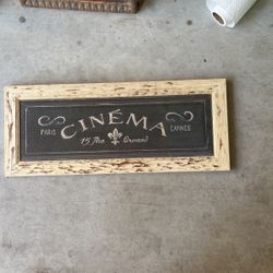 Cinema Paris Art Plaque Framed