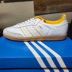 *NEW* Adidas Samba OG White Crew Yellow Gum Shoes Size Men’s 9.5 Women’s 10.5