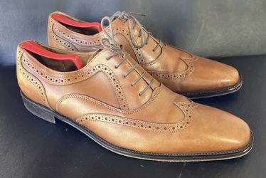 Broletto Mens Wingtip Oxford Brown Dress Shoes Size 12