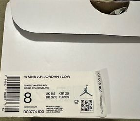 Women’s Air Jordan 1 Low Size 8