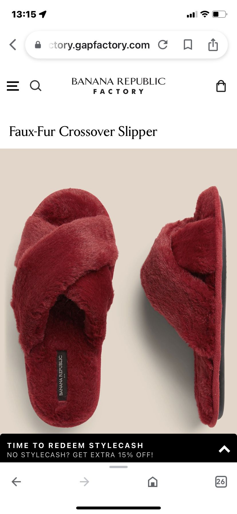 Brand New  Banana Republic Red Slippers Red 