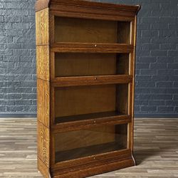 Antique Stackable Barristers Oak Bookcase w/ Glass Sliding Doors, c.1920's - Delivery available 