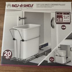 Rev A Shelf 20 Quart pull Out Trash Can- New In Box