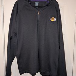 "LA Lakers Quarter Zip Pullover XL - Black NBA Jacket"