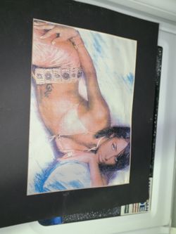 Jay z and Aaliyah hand drawn paintings