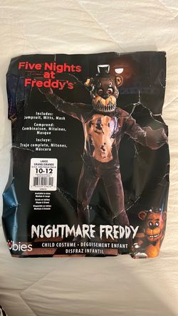 Nightmare Freddy costume 10/12 kids large