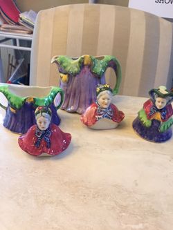 Antique English Tea Pot set w creamer sugar