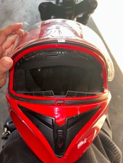 TRIANGLE RED MOTORCYCLE HELMET