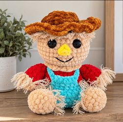 Handmade Crochet Scarecrow Stuffed Plush Toy