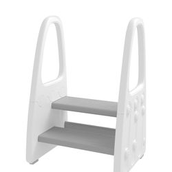 Toddler Step Stool for Bathroom Sink, Kids Two Step Stool for Toilet Potty Training and Kitchen Counter, Children Step Up Learning Helper Tower with S