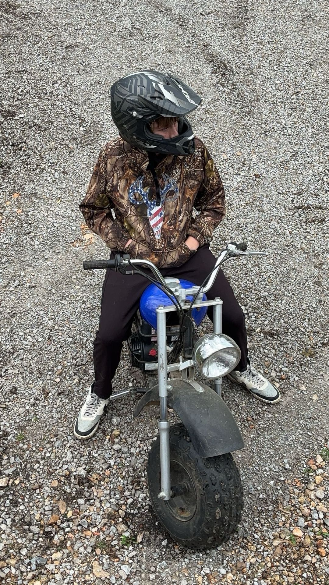 Mini Bike I Swapped The Engine With A 212 Everything Is Good Works Good And Two Helmets