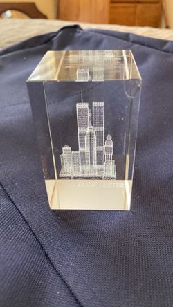 World Trade Center Paper Weight Lazer Etched