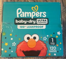 New Pampers Baby Dry Diapers Fragrance Free, Hypoallergenic Sz 1 (8-14 lbs) 120 Count