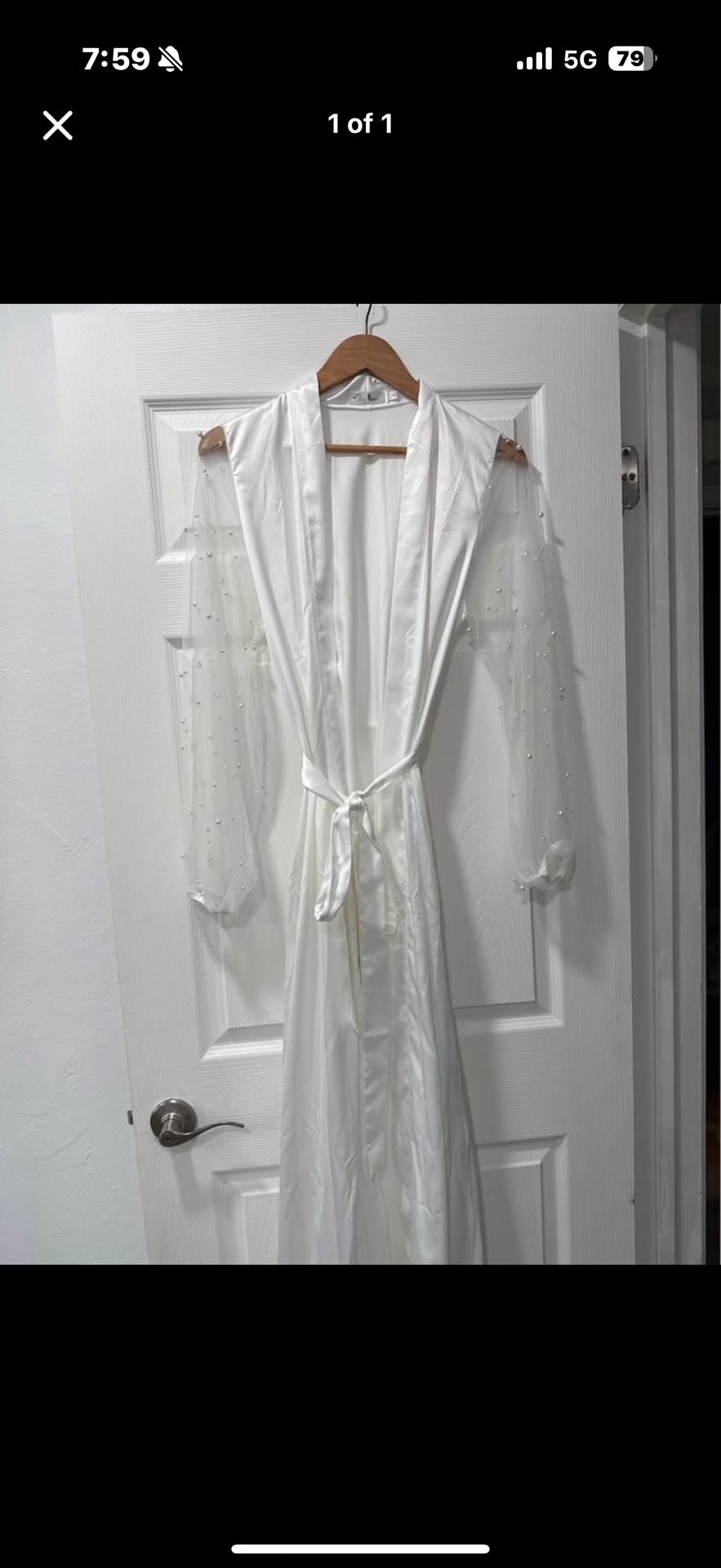 White Robe with Pearl Sleeves