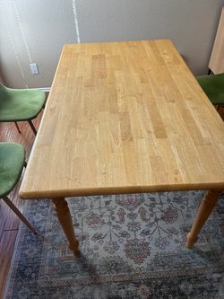 Solid Wood Butcher Block Dining Table