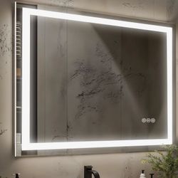 32 x 28 Led Bathroom Mirror, 3 colors dimmable with memory