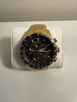 Eco-Drive Men's Chronograph PCAT Gold-Tone Stainless Steel Bracelet Watch 43mm