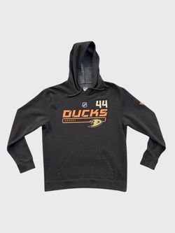 Anaheim Ducks Rob Niedermayer gray NHL Hockey hoodie sweatshirt Size Large 22x28