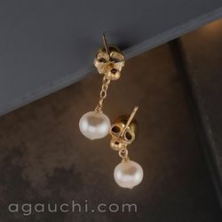 ✨14K Yellow Gold Cultured FW Pearl Dangle Drop Earrings