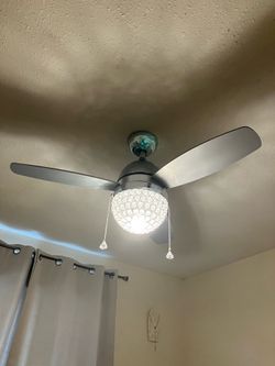 Ceiling fan silver chandelier