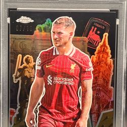 Alexis Mac Allister 24/25 Topps Chrome UCC Final Destination Black Refractor 07/10 PSA 9