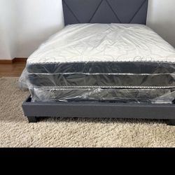 Brand New Queen Bed Frame With Mattress & Box Spring Today For Only $349 🚨 Ready For Delivery 🚚 