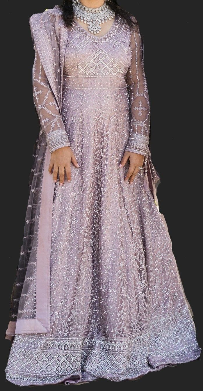 Beautiful Lavender Desi Indian Bridal Dress
