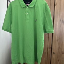 Nautica Classic Fit Polo Shirt For Men In Green. Size XXL