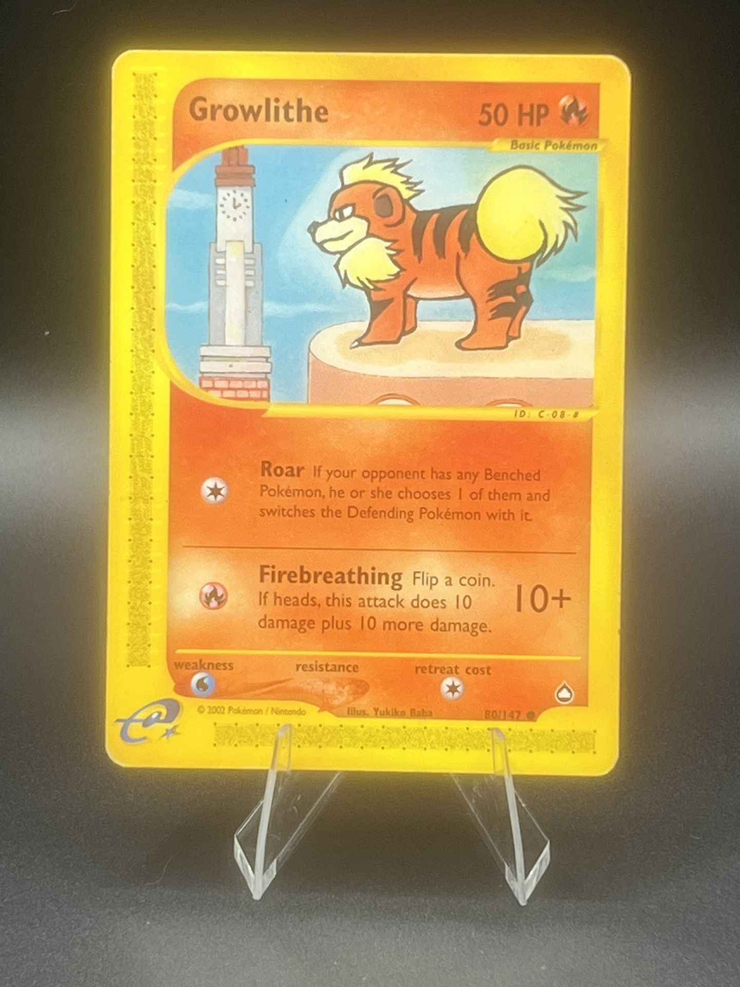 Growlithe Vintage Tcg Pokemon Card LP