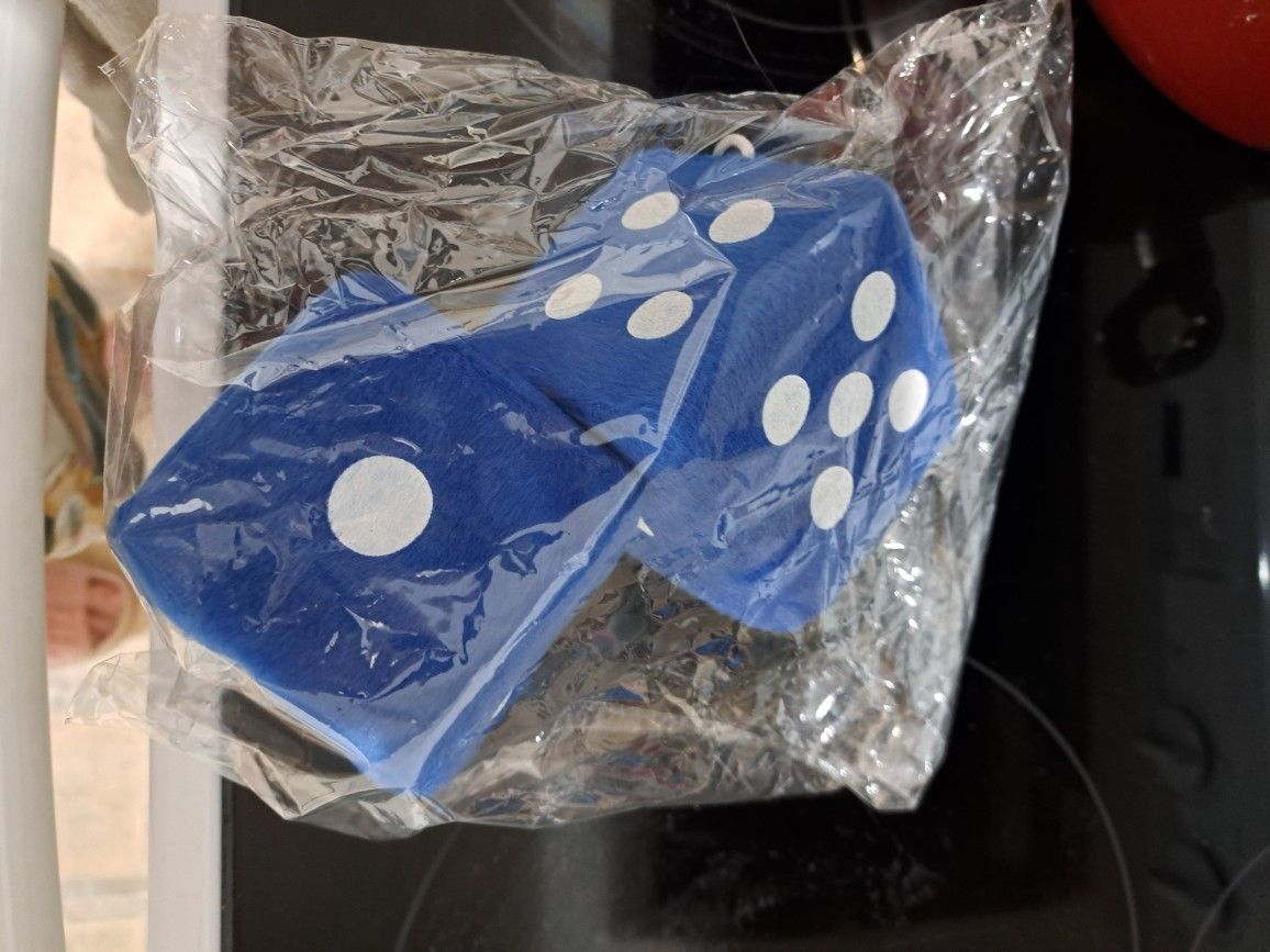 Blue Fuzzy Dice