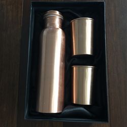 Pure Copper Bottle And glass Set 