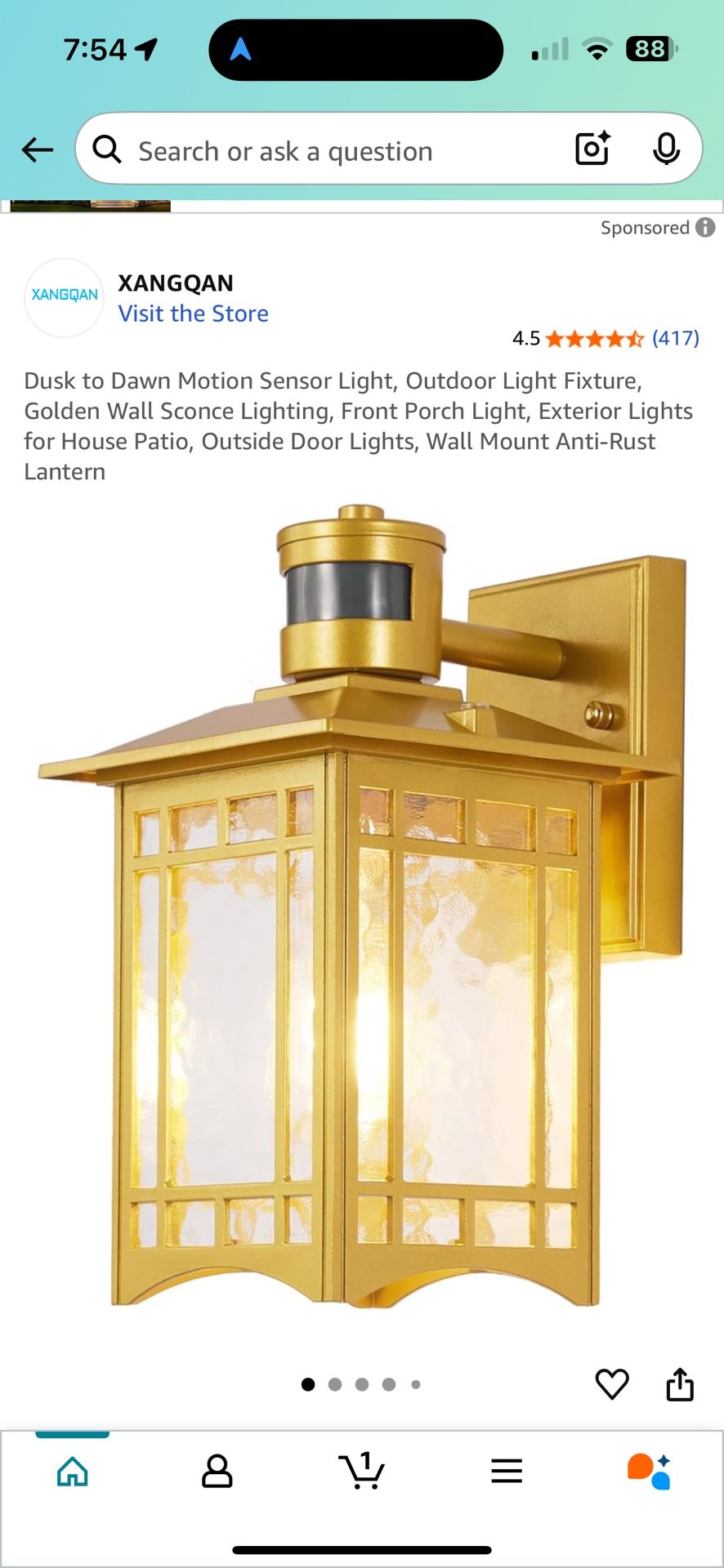 2 Motion Sensor Outdoor Lights