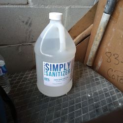 1-gallon jug of "Simply Sanitizer" Hand Sanitizer Gel, formulated with 80% alcohol. 