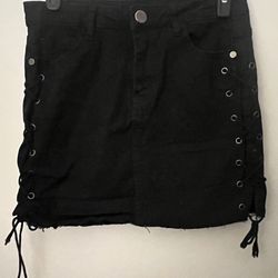 Black Jean Skirt