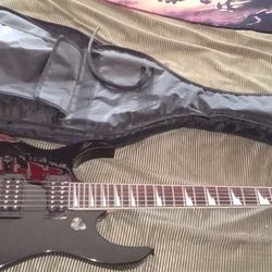 Like New All Blacked Out Left Handed Ibanez Shartooth Inlay Electric Guitar Deal
